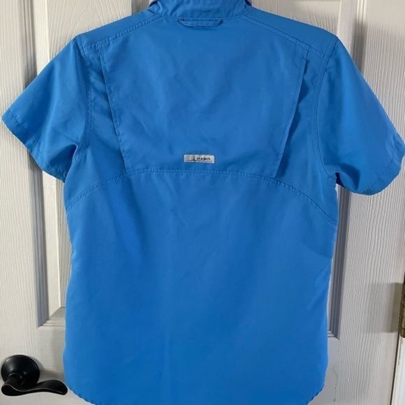 Habit Women’s Small Blue Collared Outdoor Sun Protection Fishing Vented Shirt - Picture 10 of 14